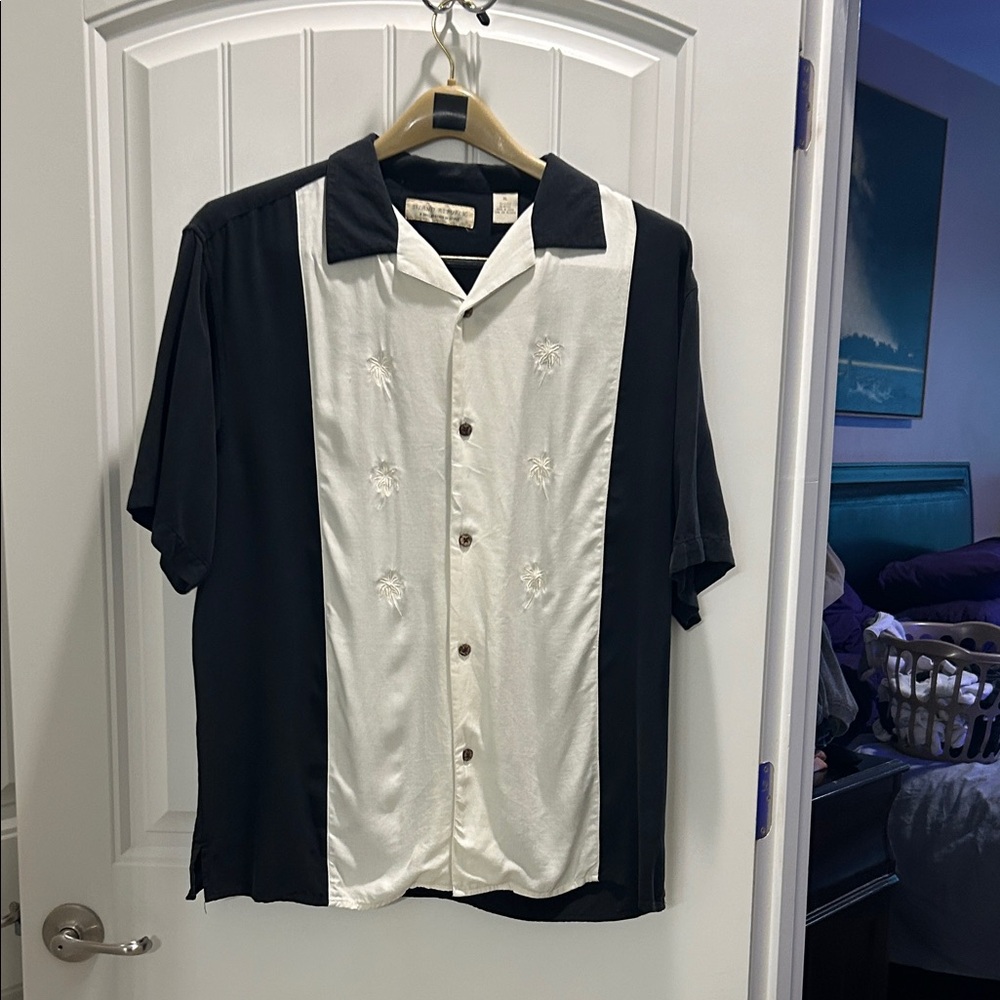 Island Republic Black and White Casual Button Down Shirt